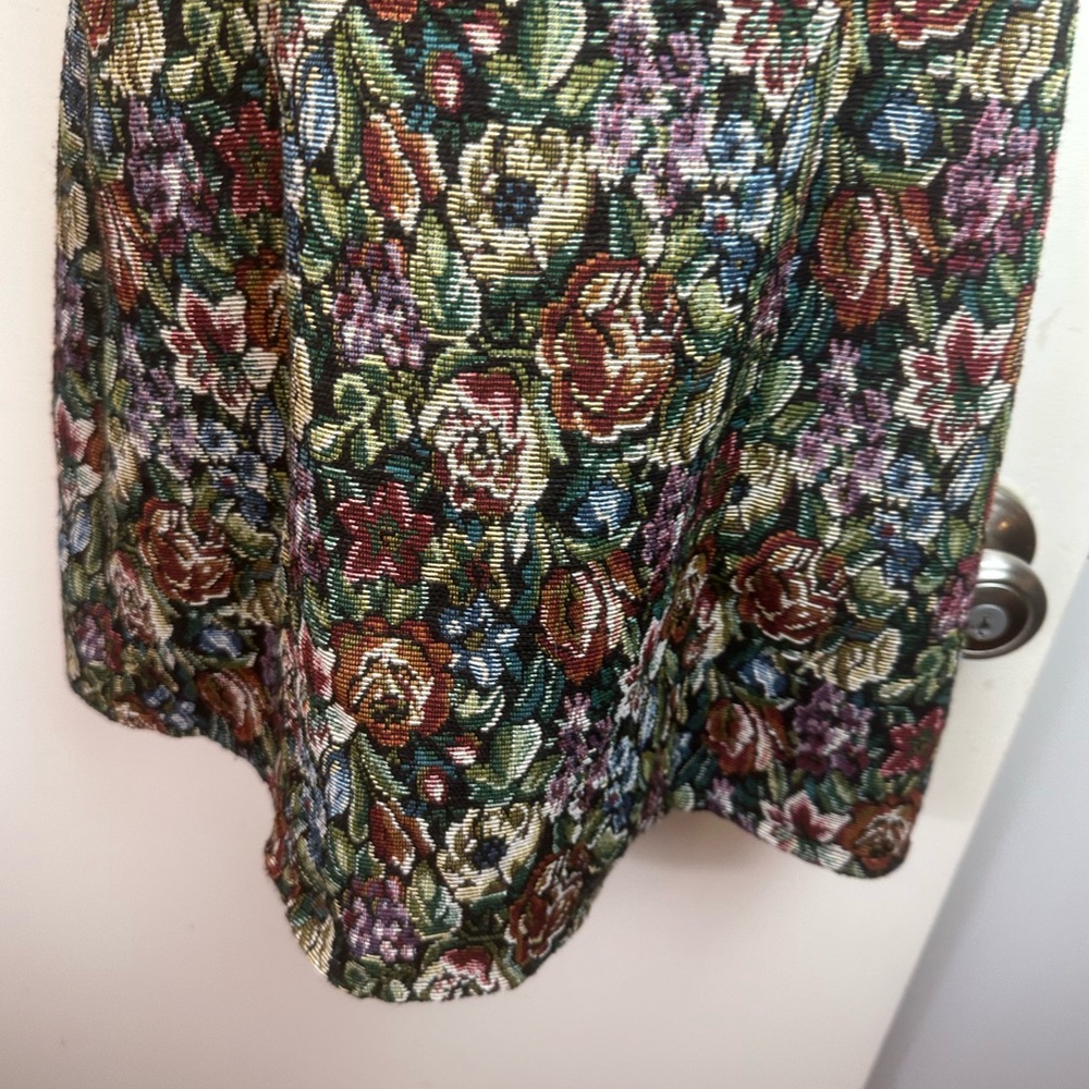 Dolls Kill Floral Tapestry Mini Dress with Green Velvet Ties - Picture 11 of 16